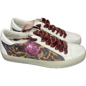 Giuliana ShuShop Women's Pamela Rose Cheetah laces like velvet 8.5 Animal Sequin